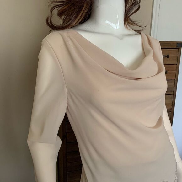 Night Way beaded long sleeve cream top - Picture 1 of 12